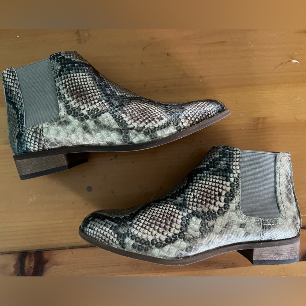 FRYE AND CO. Gray and Black Snakeskin Ankle Boots - Never Worn